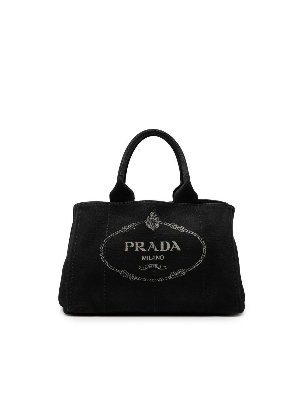 Prada Canvas Canapa Logo Tote Pre-Loved #360506P64B